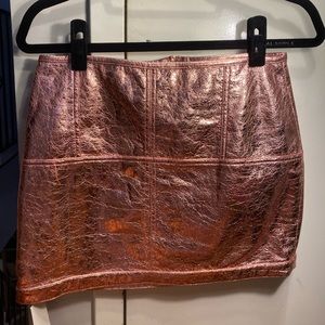 For Love & Lemons Metallic Pink Mini Skirt - small